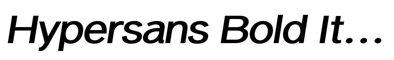 Hypersans Bold Italic